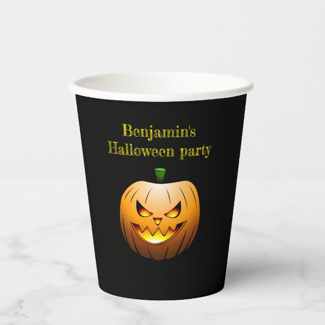 Jack O'lanterns Halloween Night Pappbecher (Vorderseite)