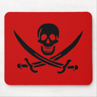 Jack Rackham schwarzes Schädel mousepad