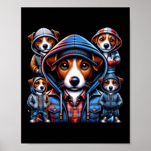 Jack Russel Gangster Hunde Poster