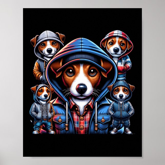 Jack Russel Gangster Hunde Poster (Vorne)