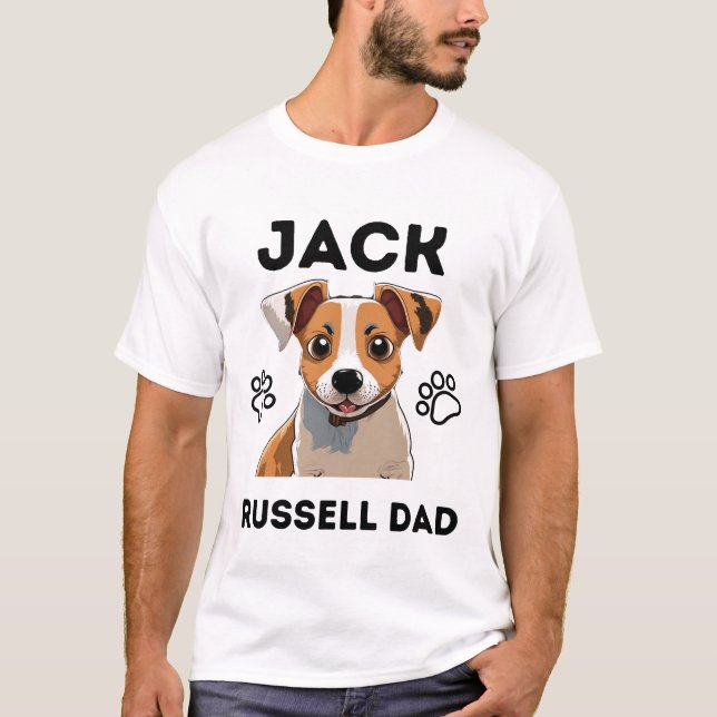Jack russel Liebhaber Zitat: Jack Russell Papa T-Shirt (Vorderseite)