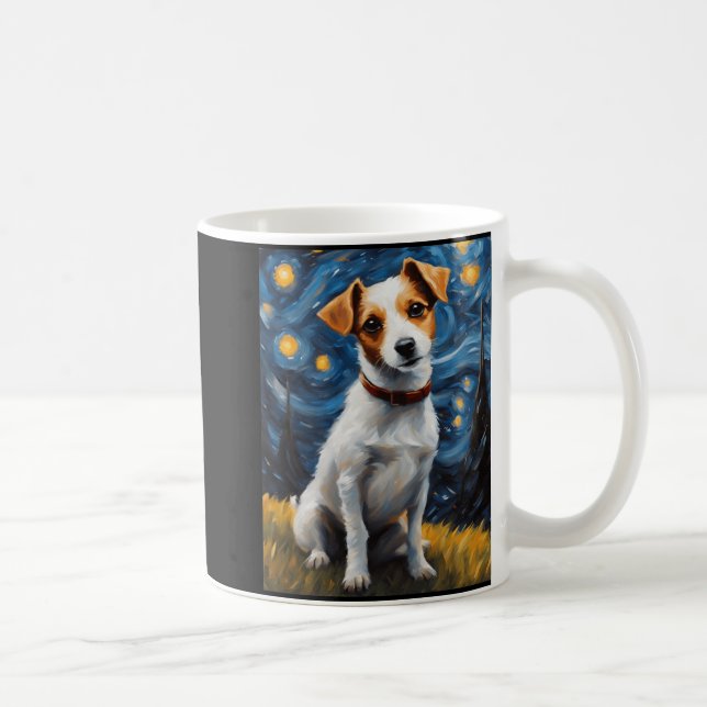 Jack Russel mit Collar Painting Print Kaffeetasse (Rechts)