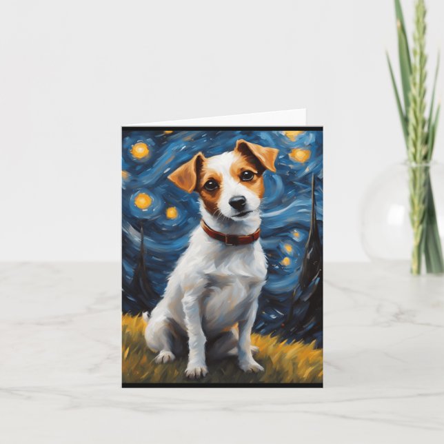 Jack Russel mit Collar Painting Print Karte (Vorderseite)