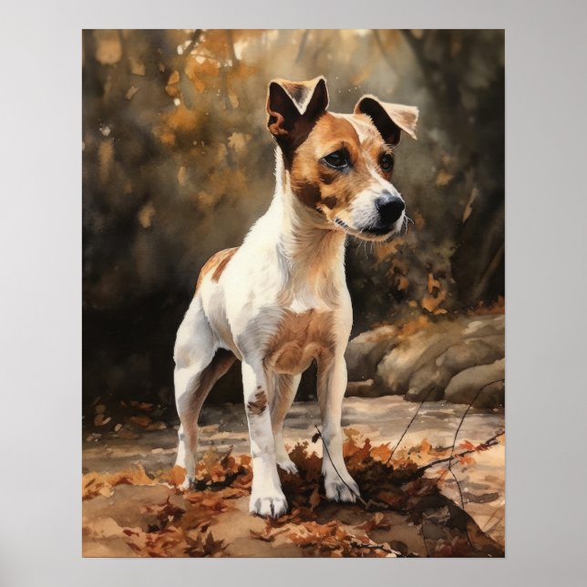 Jack Russel Terrier Dog Art Print Poster (Vorne)