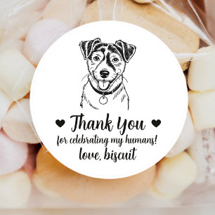 Jack Russel Terrier Hund Hochzeit Geschenkaufklebe Runder Aufkleber