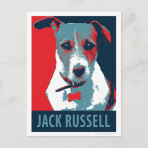 Jack Russel Terrier Politische Hoffnung Parody Postkarte
