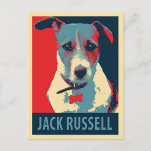 Jack Russel Terrier Politische Hoffnung Parody Postkarte