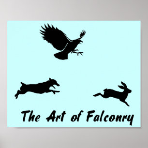 Jack Russel und Falknerei Poster