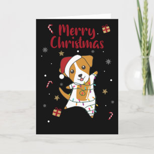 Jack Russel Weihnachtshunde Wintertiere Hunde Adul Feiertagskarte