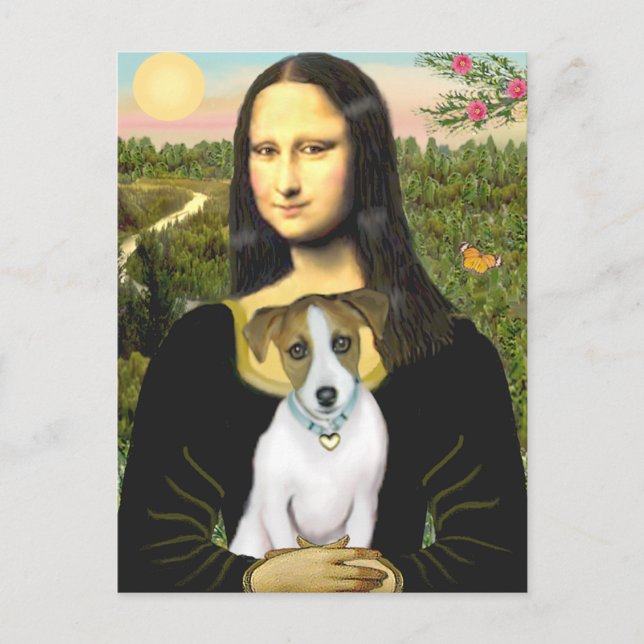 Jack Russell 10 - Mona Lisa Postkarte (Vorderseite)