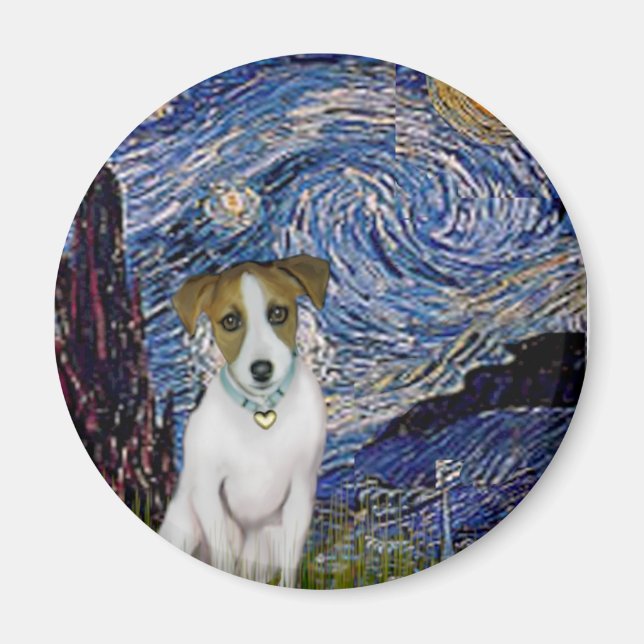 Jack Russell 10 - Starry Night Magnet (Vorne)