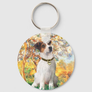 Jack Russell 3 - Frühling Schlüsselanhänger
