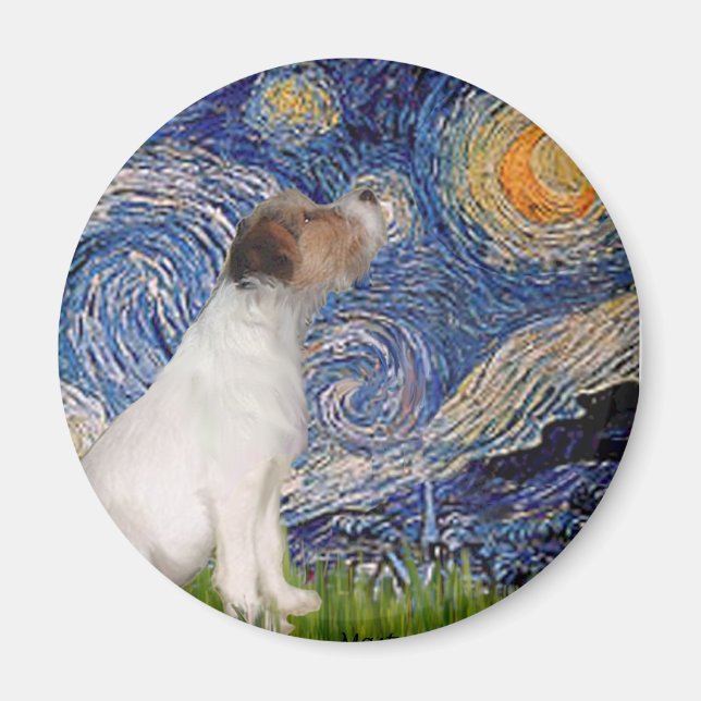 Jack Russell 5 - Starry Night Magnet (Vorne)