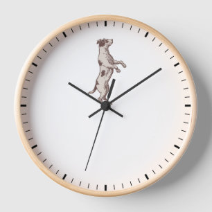 Jack Russell Balancing on Clock Hands Dog Clock Uhr
