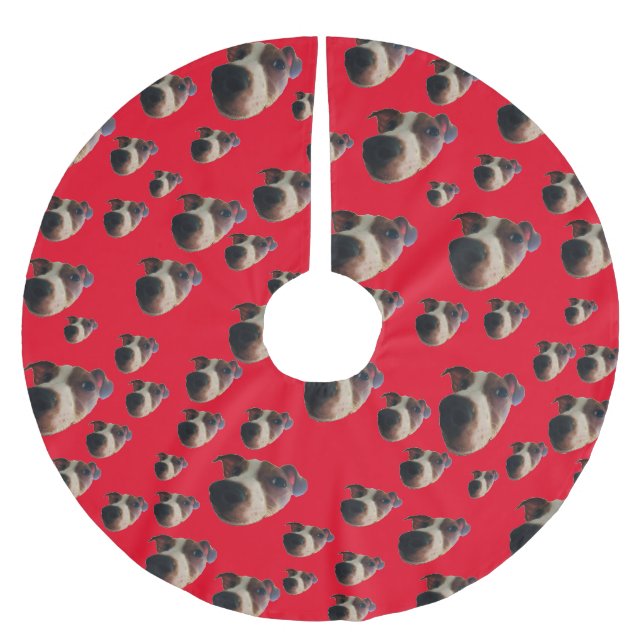 Jack Russell Baumschürze Polyester Weihnachtsbaumdecke (Vorderseite)