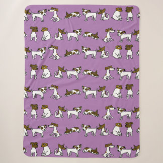 Jack Russell Cartoon Sherpa Blanket Sherpadecke