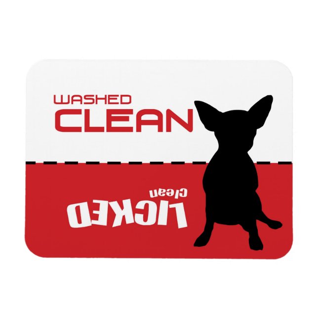 Jack Russell Chi, Geschirrspüler Magnet - Sauberke (Horizontal)