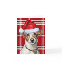 Jack Russell Christmas Dog Karierte Weihnachten