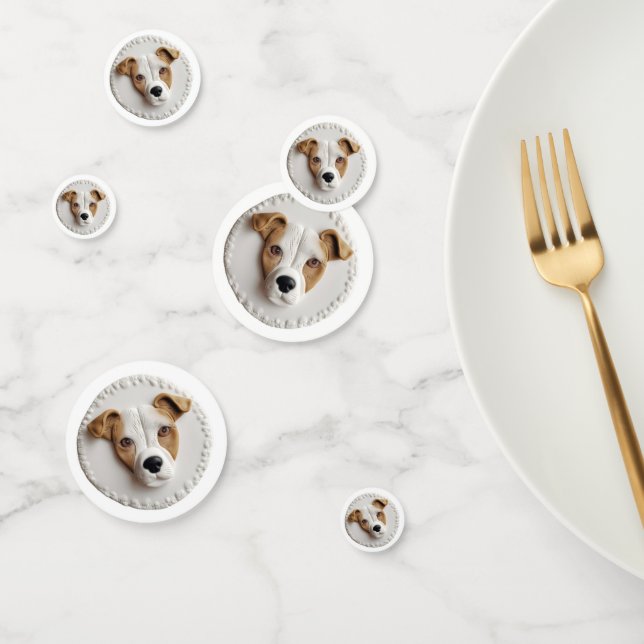 Jack Russell Dog 3D Inspiriert Konfetti (Gruppe)