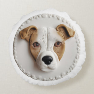 Jack Russell Dog 3D Inspiriert Rundes Kissen