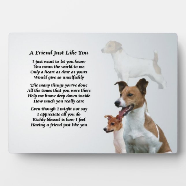 Jack Russell Dog Friend Geem Plaque Fotoplatte (Vorderseite)