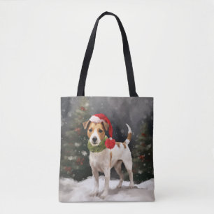 Jack Russell Dog in Schnee Weihnachten