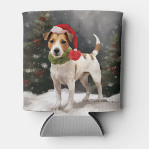Jack Russell Dog in Schnee Weihnachten Dosenkühler