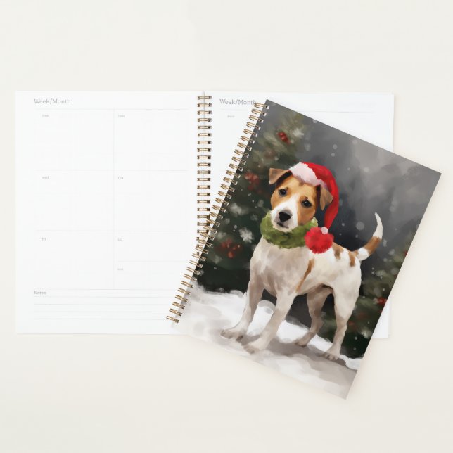 Jack Russell Dog in Schnee Weihnachten Planer (Anzeige)
