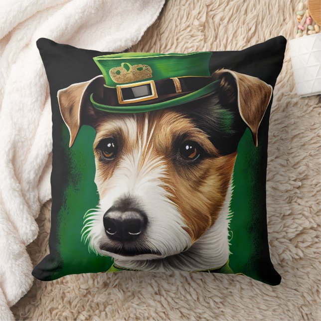 Jack Russell Dog in St. Patrick's Day Dress Kissen (Decke)