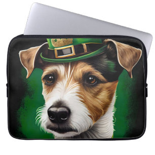 Jack Russell Dog in St. Patrick's Day Dress Laptopschutzhülle