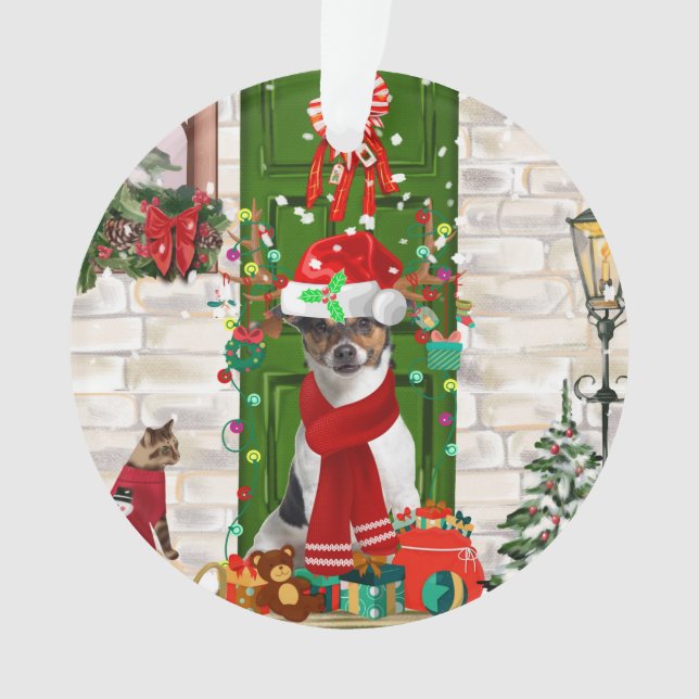 Jack Russell Dog Weihnachten Ornament (Vorderseite)