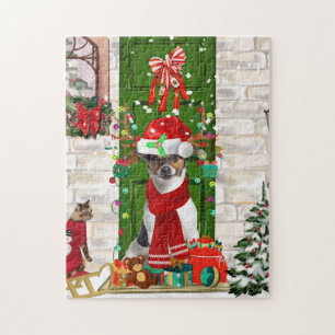 Jack Russell Dog Weihnachten Puzzle