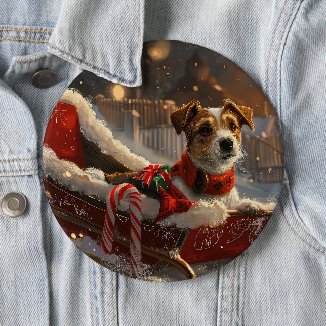 Jack Russell Dog Weihnachtsfest Button (Beispiel)