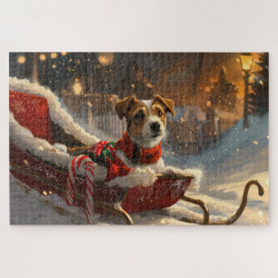 Jack Russell Dog Weihnachtsfest Puzzle