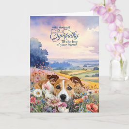 Jack Russell Dog with Wildflowers Pet Sympathy Karte