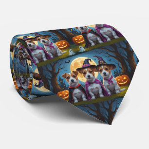 Jack Russell Dogs Pumpkin Halloween Funny Krawatte