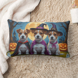 Jack Russell Dogs Pumpkin Halloween Funny Lendenkissen