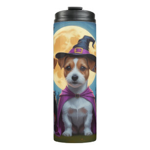 Jack Russell Dogs Pumpkin Halloween Funny Thermosbecher