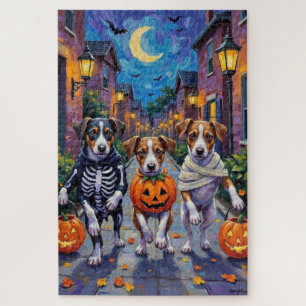 Jack Russell Halloween-Kostüme beim Trick-or-Treat Puzzle