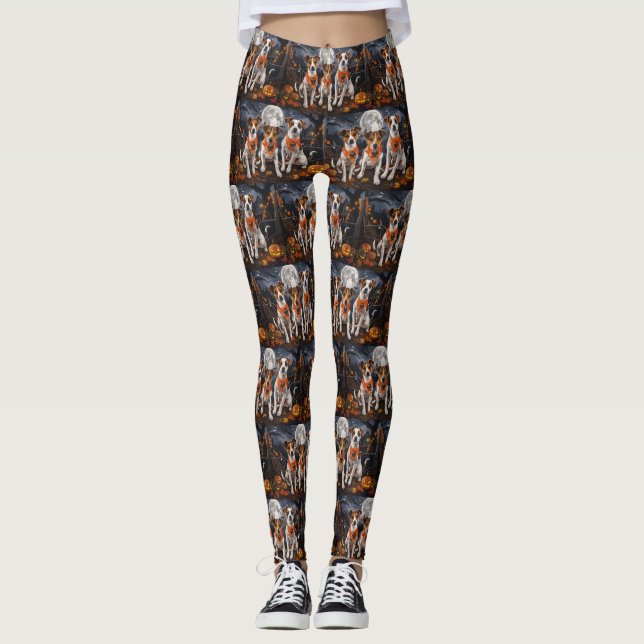 Jack Russell Halloween Spooky Leggings (Vorderseite)