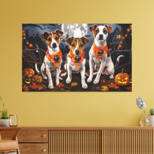 Jack Russell Halloween Spooky Leinwanddruck