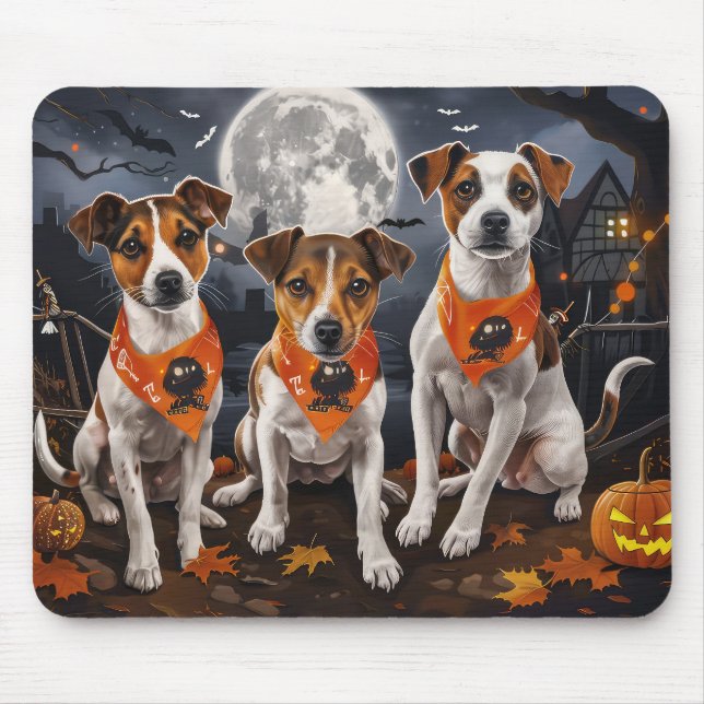 Jack Russell Halloween Spooky Mousepad (Vorne)
