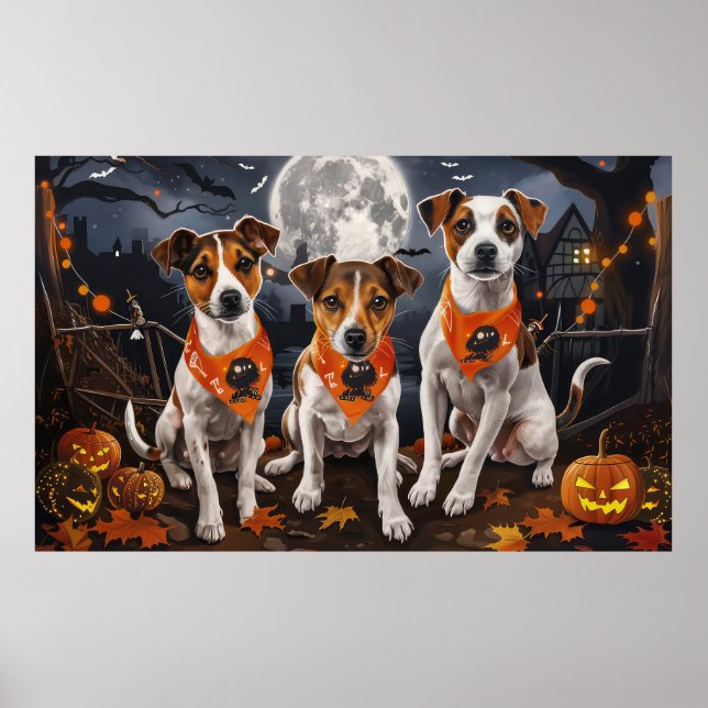 Jack Russell Halloween Spooky Poster (Vorne)
