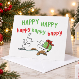 Jack Russell Happy Holiday Hund Weihnachtskarte Feiertagskarte