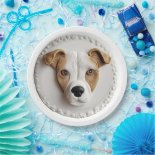 Jack Russell Hund 3D inspiriert Pappteller