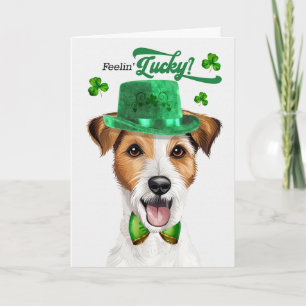 Jack Russell Hund fühlt sich am St. Patrick's Day  Feiertagskarte