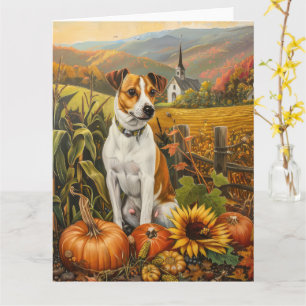Jack Russell Hund Herbsternte Erntedankfest Karte