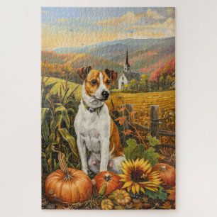 Jack Russell Hund Herbsternte Erntedankfest  Puzzle