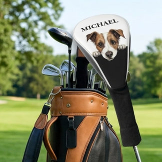 Jack Russell Hund personalisierter Name Golf Headcover