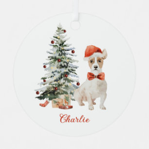 Jack Russell Hund personalisierter Weihnachts-Schm Ornament Aus Metall